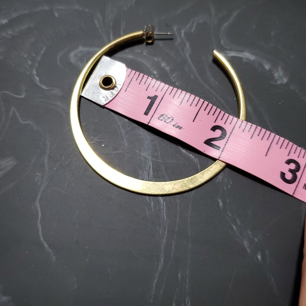 Large Gold Toned Hoops - Picture 3 of 3